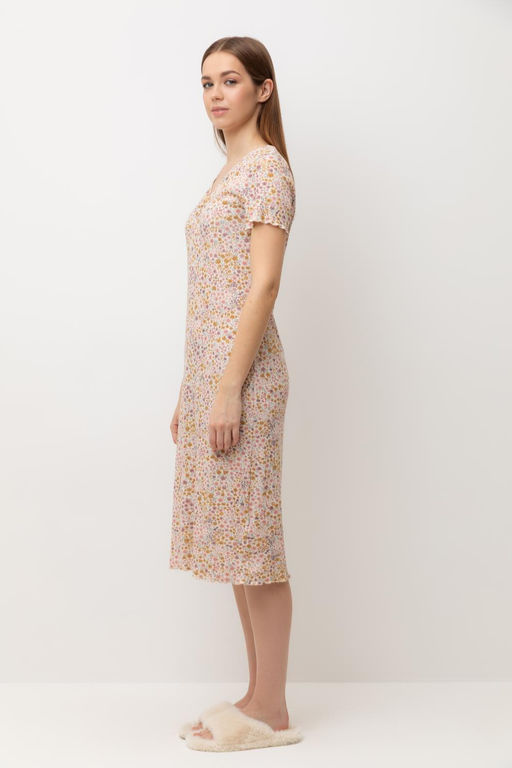 Е 10062/матовый беж,цветочное настроение сорочка ночная жен - Very neat фото 4