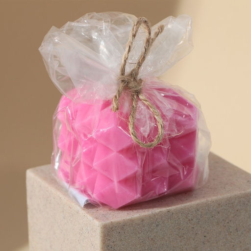 Цена за 2 шт. Свеча интерьерная «Геометрия», розовая, 5,5 х 5 см