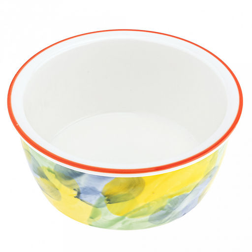 Акварель Салатник-контейнер фарфоровый 900мл, д16,7х7,3см, круглый, с деколью, отводка, пластмассовая крышка, герметичная, с клипсами, с силиконовым уплотнителем (Китай) - Домашняя мода фото 6