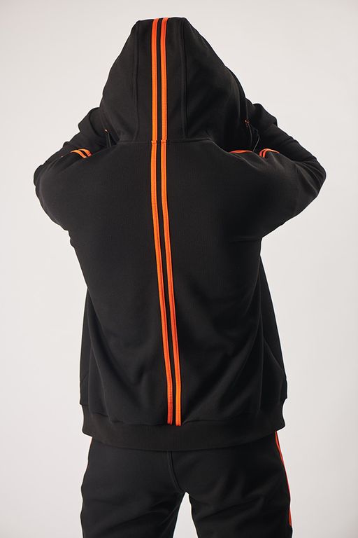 Спортивный костюм М-3118: Пике с начёсом Чёрный / Оранжевый - Relay фото 5