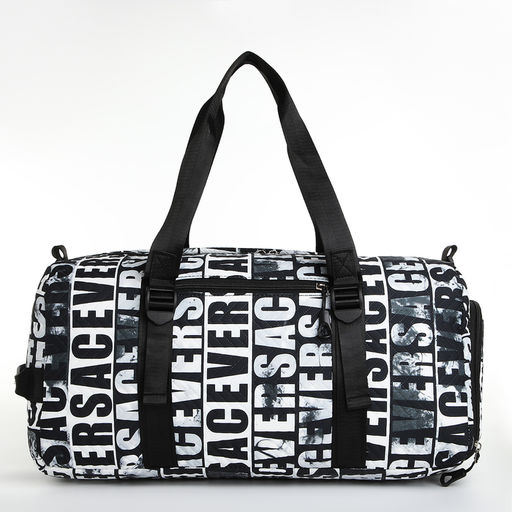 Сумка спорт L-б/н Буквы, 45*21*24, отд на молн, отд д/обуви, 2 н/кармана, дл ремень, черный - Simaland фото 3