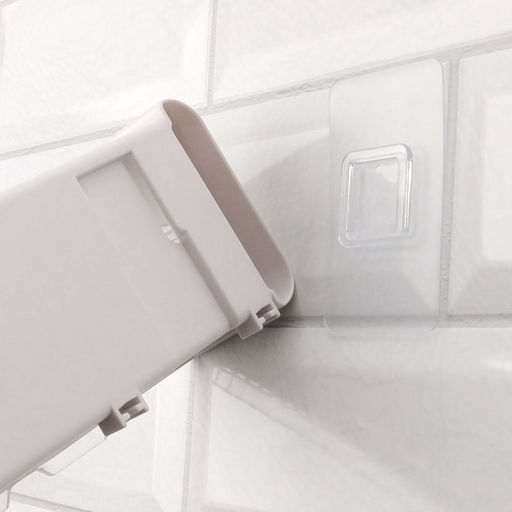 Органайзер настенный, 1 секция, с клеевыми крючками, 38.7×8.5×6.5 см, белый