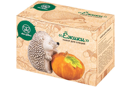 Набор д/специй 2 пр. 6*6*7,5 см, 6,5*6,5*4,5 см "Ёжики", керамика