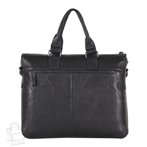Портфель мужской кожаный 0065Z black Zinimsk в Новосибирске