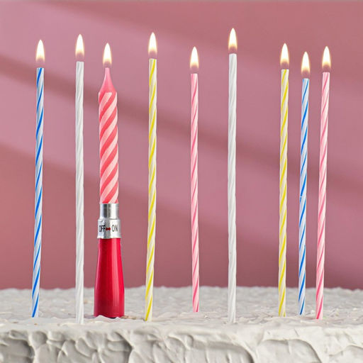 Цена за 5 шт. Свечи для торта, коктейльные 8 шт., 1 музыкальная