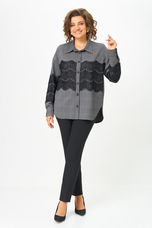 Блуза Svetlana Style 5032 серый клетка