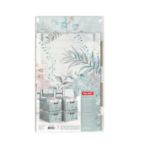 VAL BT-BCTN-BL-4S Короб картонный, складной, малый, 25*33*18.5 см, набор 4 шт., BOTANIC BLUE, шт