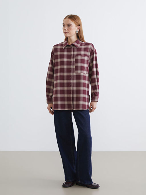 Ekose Oversize Kad?n G?mlek Tunik