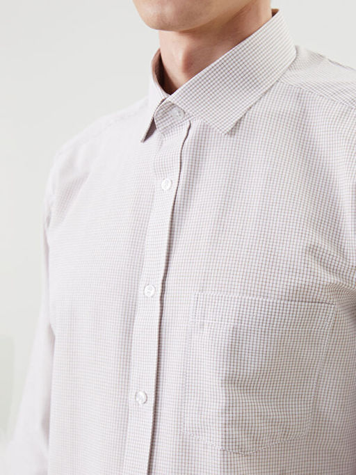 Regular Fit Uzun Kollu Ekose Poplin Erkek G?mlek