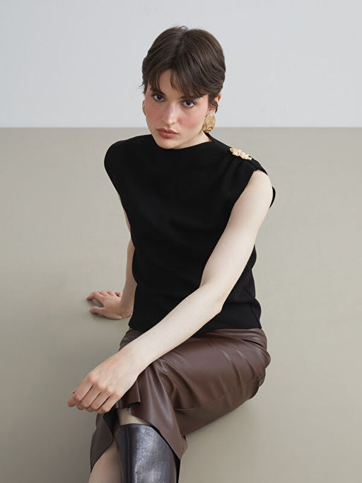 Bisiklet Yaka Kad?n Triko Kazak