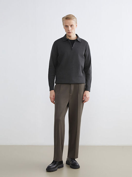 Polo Yaka Erkek Sweatshirt