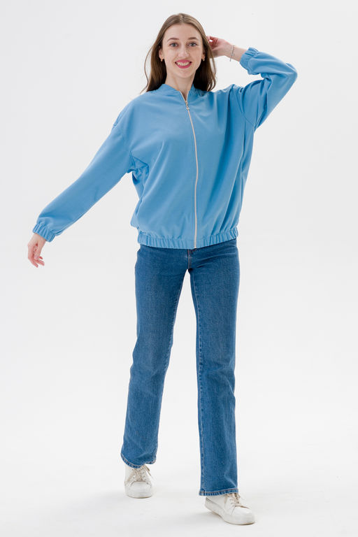 Бомбер из коттон фита небесный макси - Амадэль фото 14