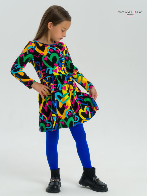 Платье Эля яркие сердца на черном - Sovalina фото 6