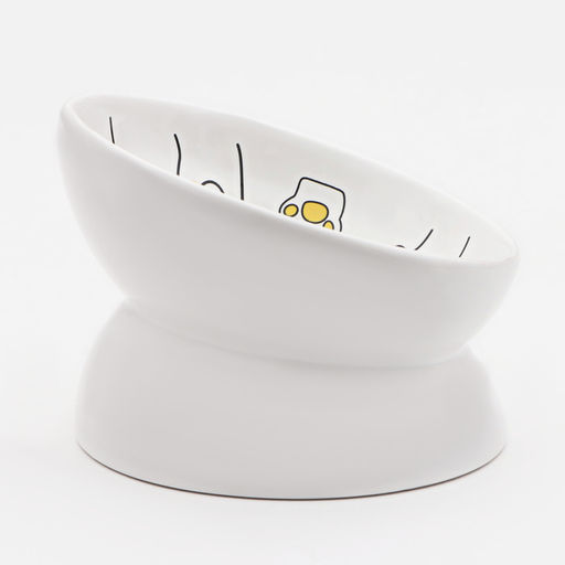 Миска керамическая Лапа Кота 150 мл 13 x 9 cм, белая - Пижон фото 3