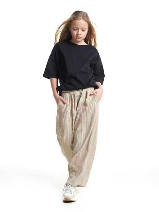 Брюки вельветовые для девочки 22-7614 бежевый - Mini maxi фото 8