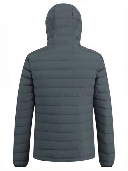 Куртка мужская стёганая с капюшоном с графеновой подкладкой цвета хаки 9623_1Kh