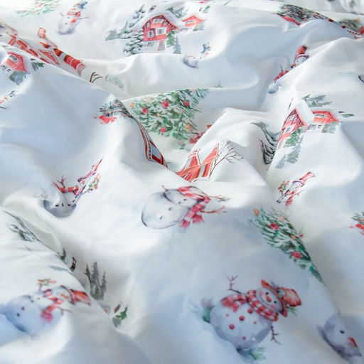 Постельное бельё Этель Funny snowman 2 сп 175х215 см, 200х220 см,70х70 см -2 шт,поплин 125 г/м2  фото 6