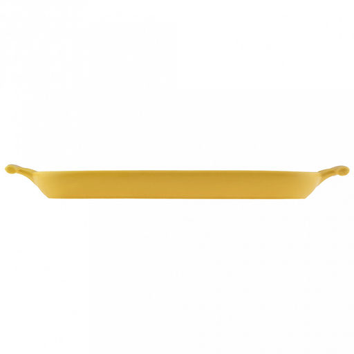 Форма для запекания керамическая "Модерн" 360мл, 26,5х10,8х2,5см, гриль, прямоугольная, 2 ручки, общая длина 32см, желтый, в коробке (Китай)