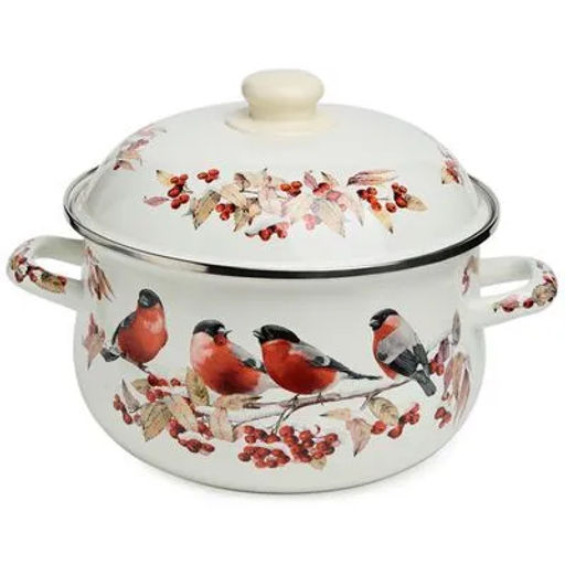 Кастрюля эмалированная "СНЕГИРИ" 3.6л 22*13см