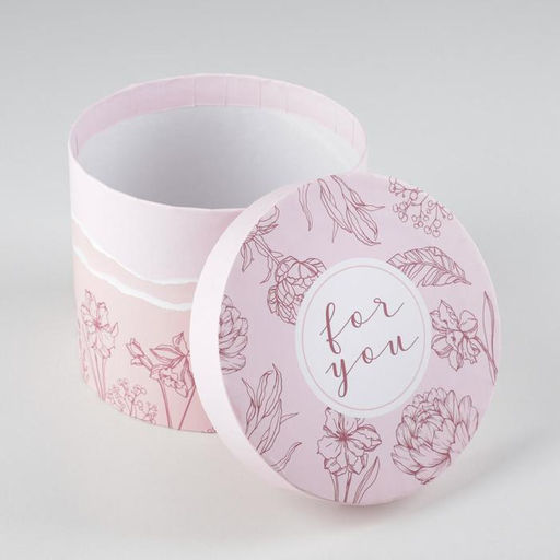 Коробка подарочная круглая Розовый, 14 16 см - Дарите счастье фото 3