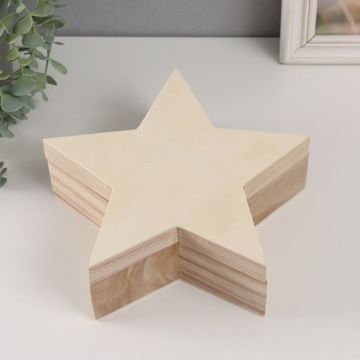 Шкатулка для росписи дерево Звезда, крышка на магнитах, основа для творчества, 23.5?23.5?8 см