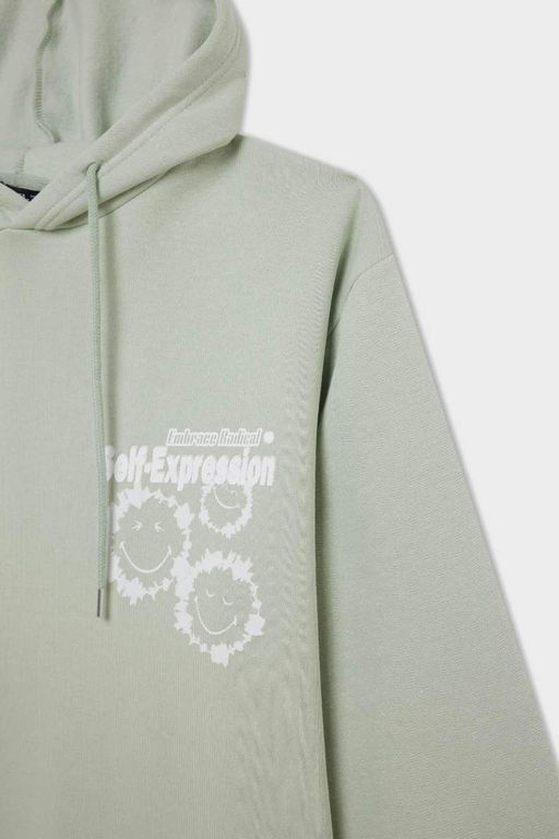 Женский толстый свитшот с капюшоном и принтом Cool SmileyWorld Oversize, широкий крой - Defacto фото 8