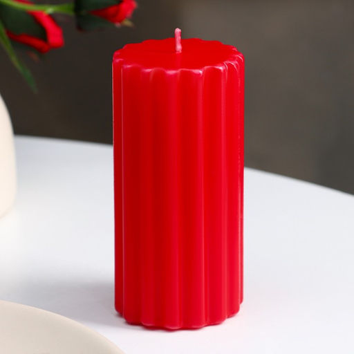 Свеча- цилиндр ароматическая "Рельеф. Сладкая малина", 5х10 см