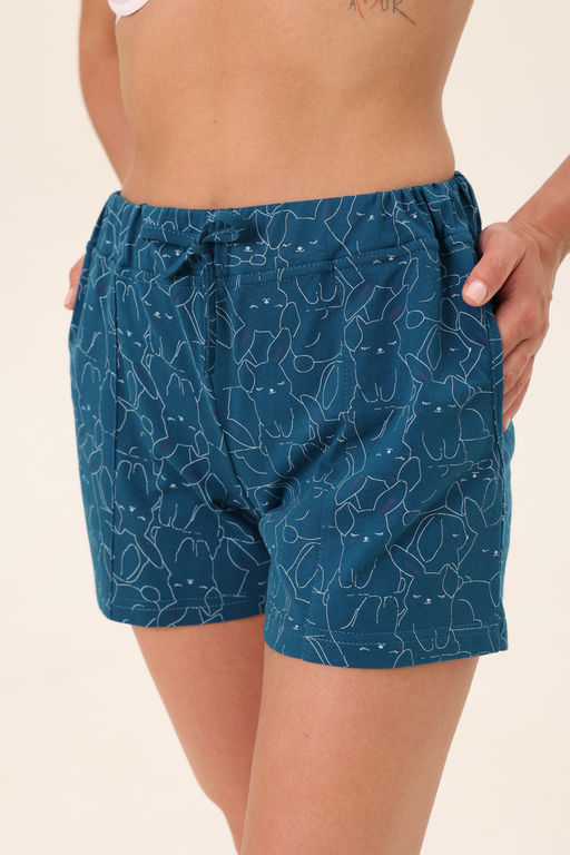 Шорты женские из кулирки Молодежные петроль