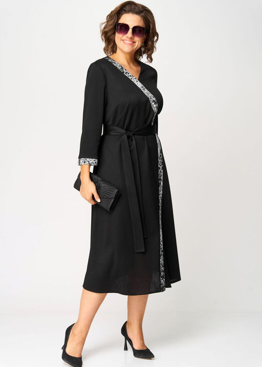 Платье EVA GRANT 7220Н черный + серый