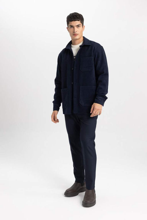 Рубашка обычного кроя с длинными рукавами и мягкой подкладкой - Defacto фото 5