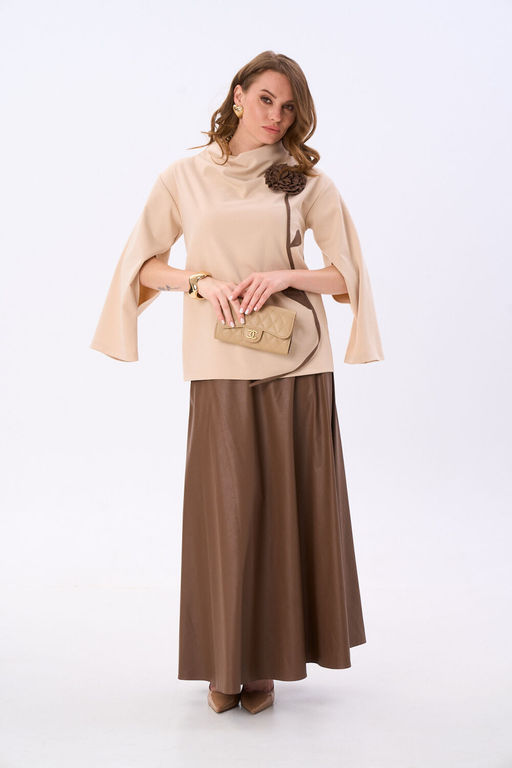 Джемпер NIKVA н923-5 капучино и шоколад  фото 3