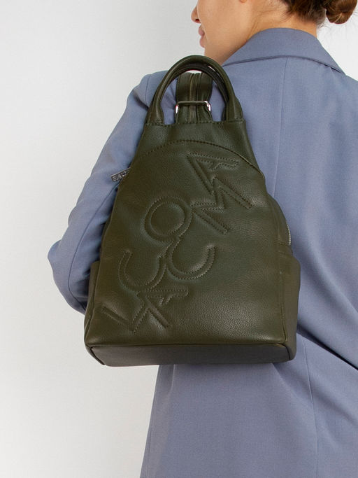 LACCOMA рюкзак Адель-24-L815-болотный эко кожа хлопок  фото 6