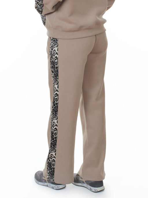 008 BEIGE/LEOPARD Костюм спортивный зимний женский (95% хлопок, 5% полиэстер)