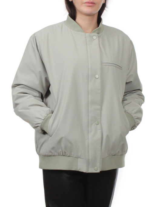 H24-608 LT. OLIVE Куртка бомбер демисезонная женская (100 гр. синтепон)