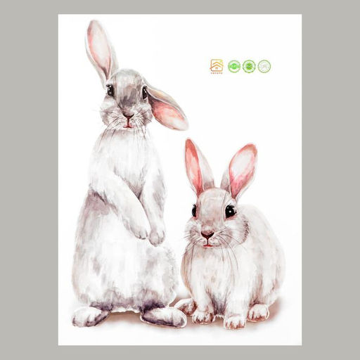 Наклейка пластик интерьерная цветная Серые зайчики 30х40 см - Simaland фото 2