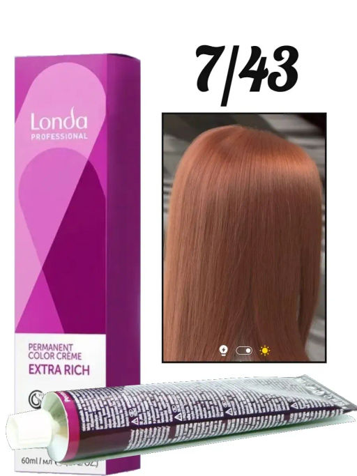 Стойкая краска 7/43 блонд медно-золотистый LondaColor