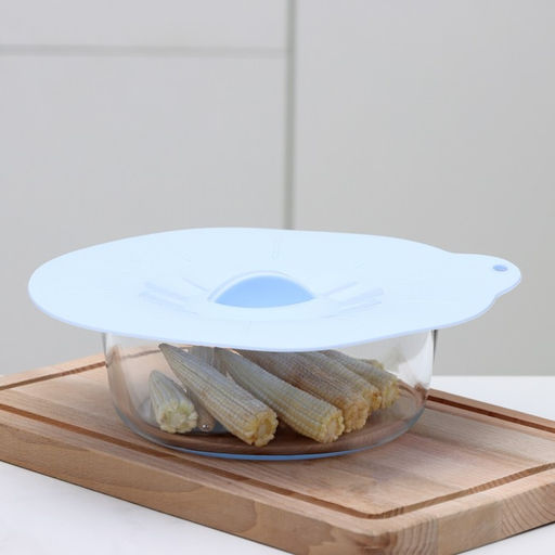 Крышка для хранения Доляна «Симпл», d=21 см, силикон, голубая