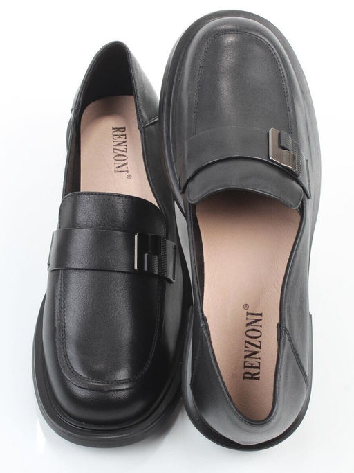 03-DEB58-1 BLACK Лоферы женские (натуральная кожа)