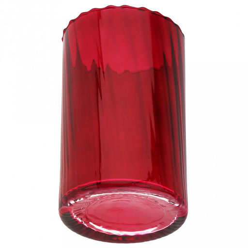 Ваза для цветов стеклянная "Иберетта" 1,72л, д12см, h20см, рифленная, форма "цилиндр", "Бордо" (Россия)