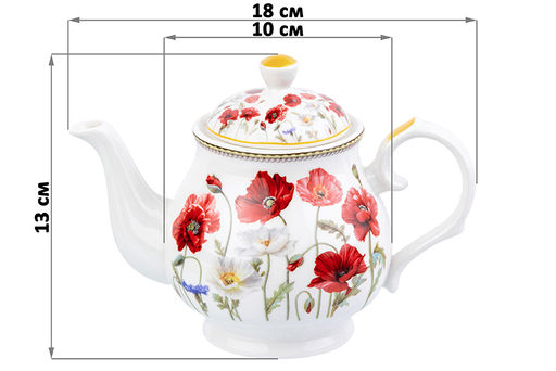 Чайник 380 мл 17*10*12 см Маки NEW BONE CHINA - Elan gallery фото 2