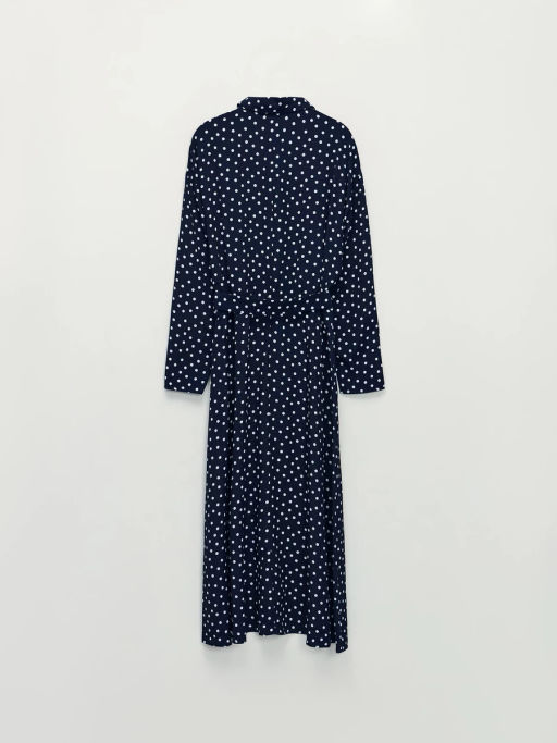 Приталенное платье с принтом в горошек / Zarina  фото 10