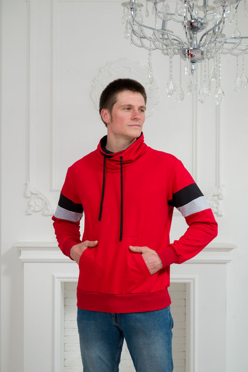 Толстовка мужская из футера Оскар красный - Амадэль фото 8