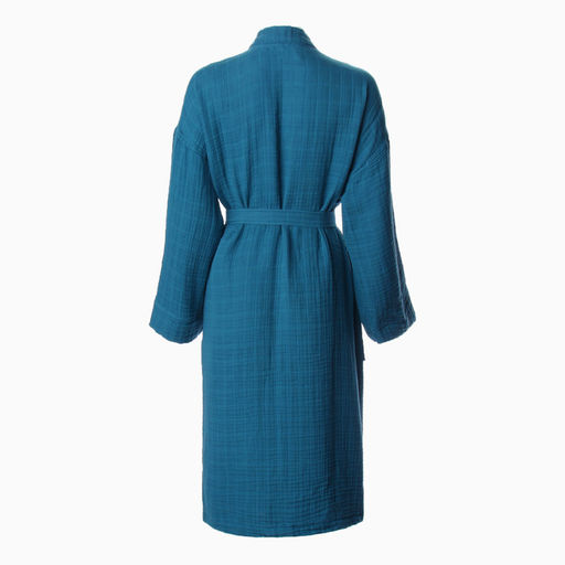 Халат жен.муслиновый LoveLife размер 46-48, цвет синий, 100% хл, 4-сл, 235 г/м²