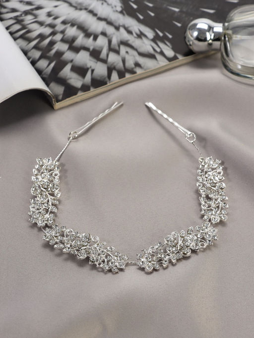 Аксессуар для волос «Холли», бабочки, 22 см, серебро