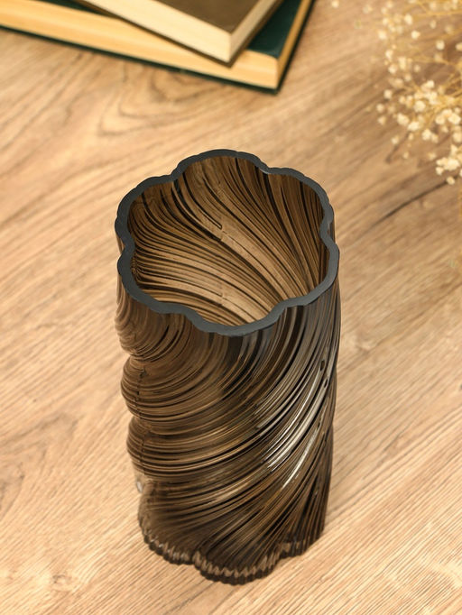 Ваза «Бриджит», 24×11 см, стекло, серая