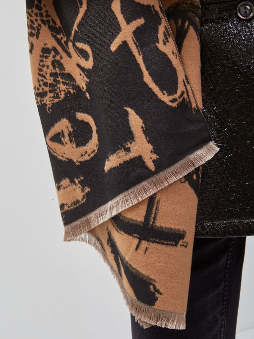 В составе шерсть и кашемир! теплый двусторонний палантин - Tantino фото 6