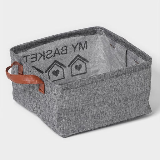 Корзина для хранения с ручками Доляна My Basket, 252513, серая  фото 4