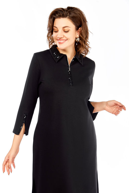 Платье Olga Style С971 черный-паетки