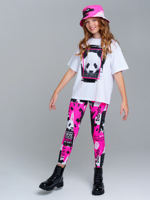 Футболка PlayToday для девочки oversize хлопок с эластаном комбинированная  фото 2