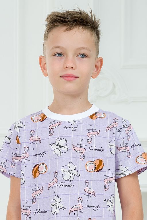 Пижама детская из футболки и брюк из кулирки Фламинго - Амадэль фото 3